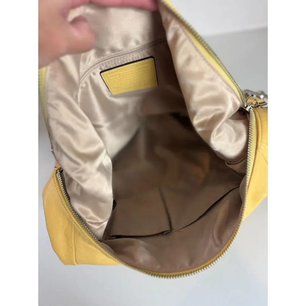 Coach Kristin Yellow Leather Hobo Style Shoulder Bag With Crossbody Strap 16787